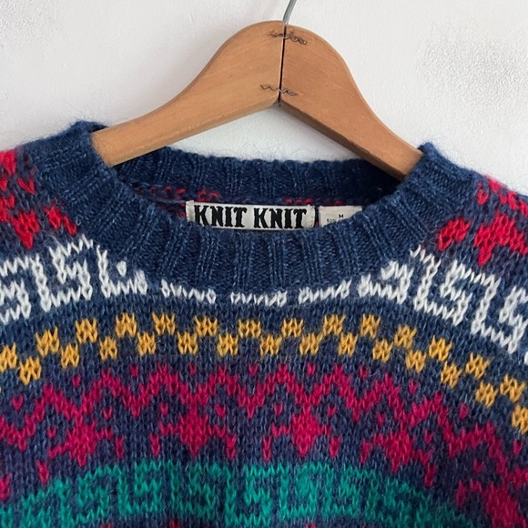 Vintage Aztec Mohair Crew Neck Sweater - Picture 2 of 5